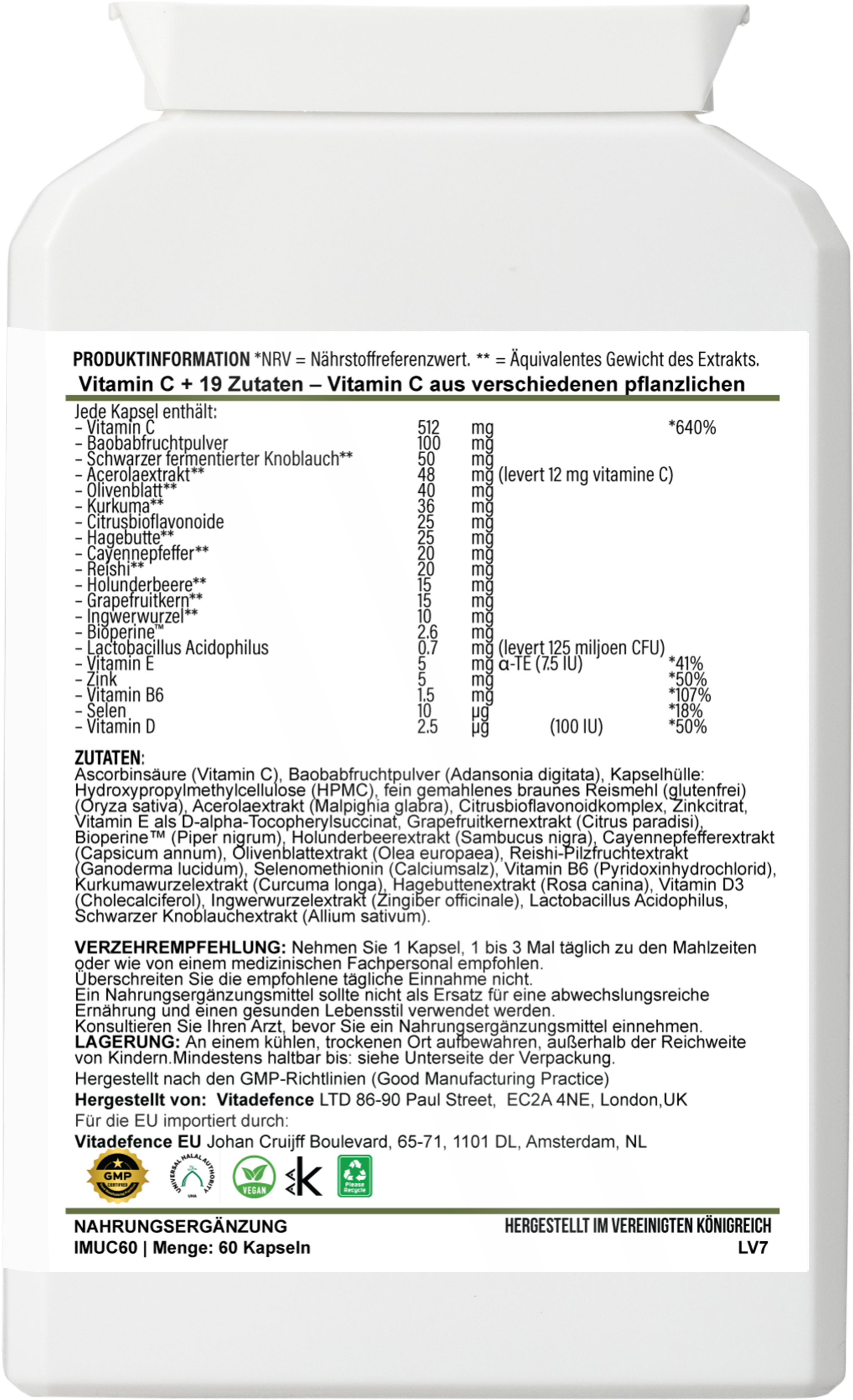 Vitamin C Multi | With Botanicals & Minerals – 60 Capsules