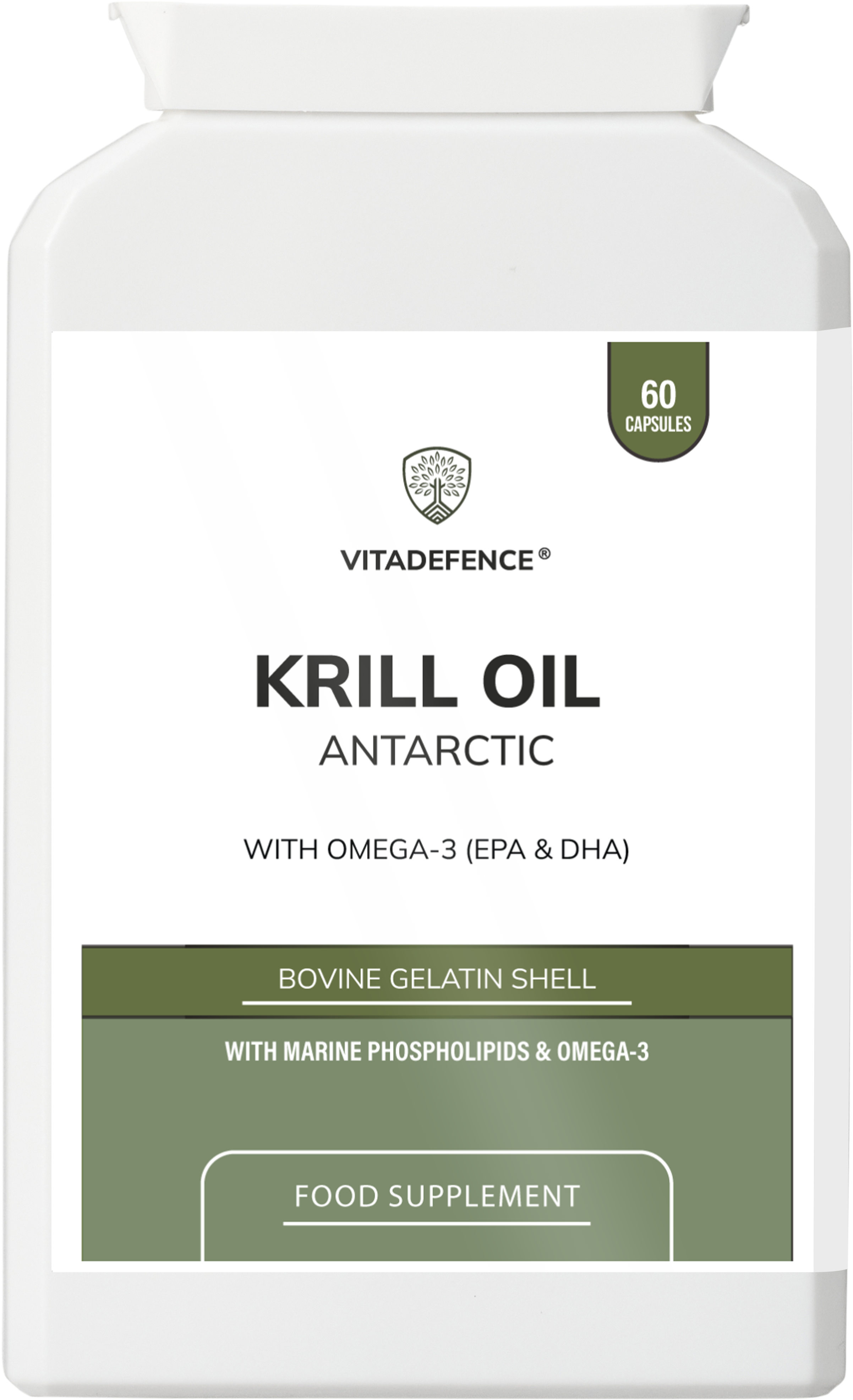 Krill Oil Antarctic | 500 mg with EPA, DHA & Astaxanthin – 60 Softgels
