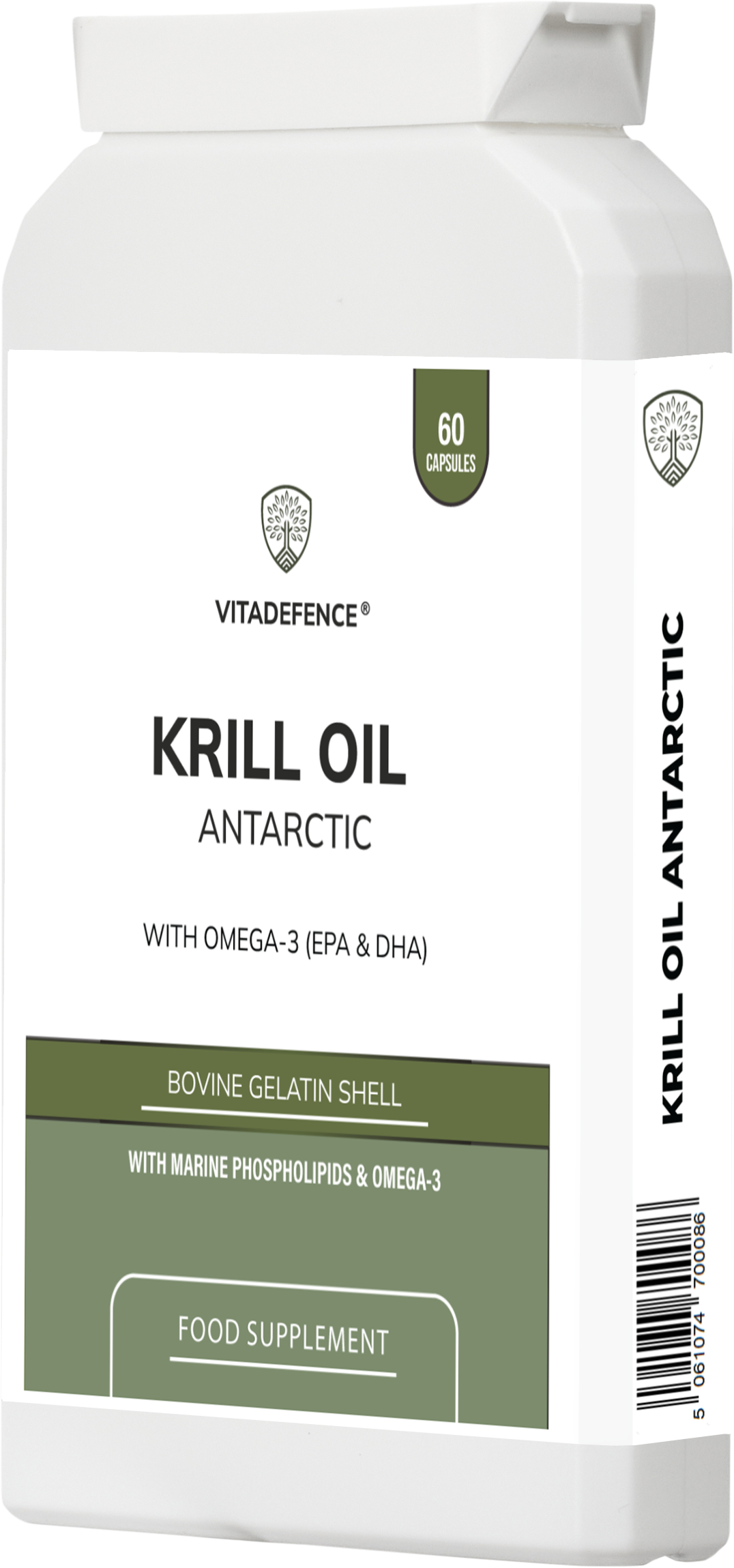 Krill Oil Antarctic | 500 mg with EPA, DHA & Astaxanthin – 60 Softgels