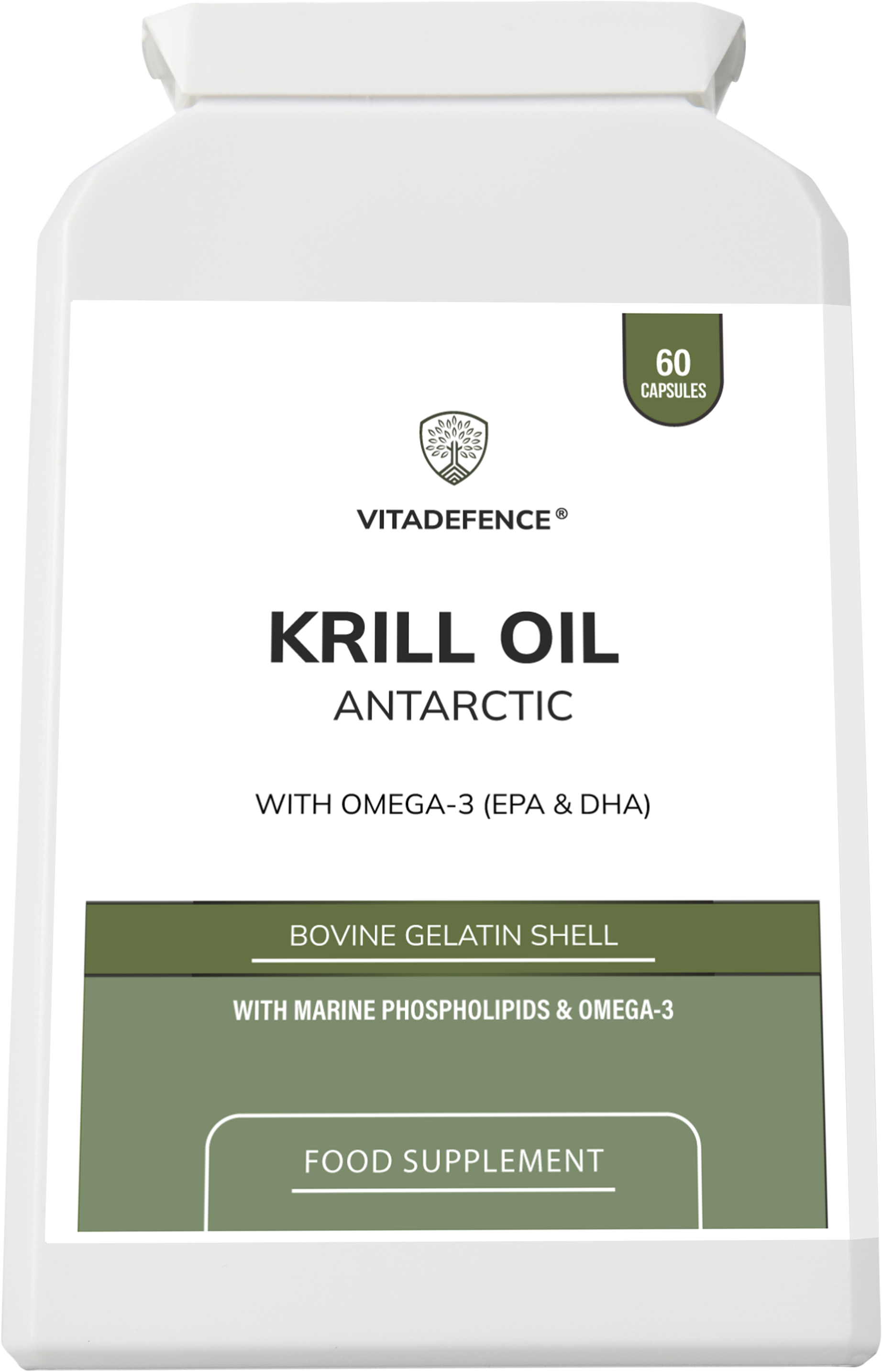 Krill Oil Antarctic | 500 mg with EPA, DHA & Astaxanthin – 60 Softgels