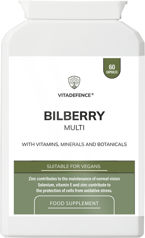 Bilberry Multi | With Pine Bark, Lutein, Zinc, Selenium & Vitamins – 60 Capsules