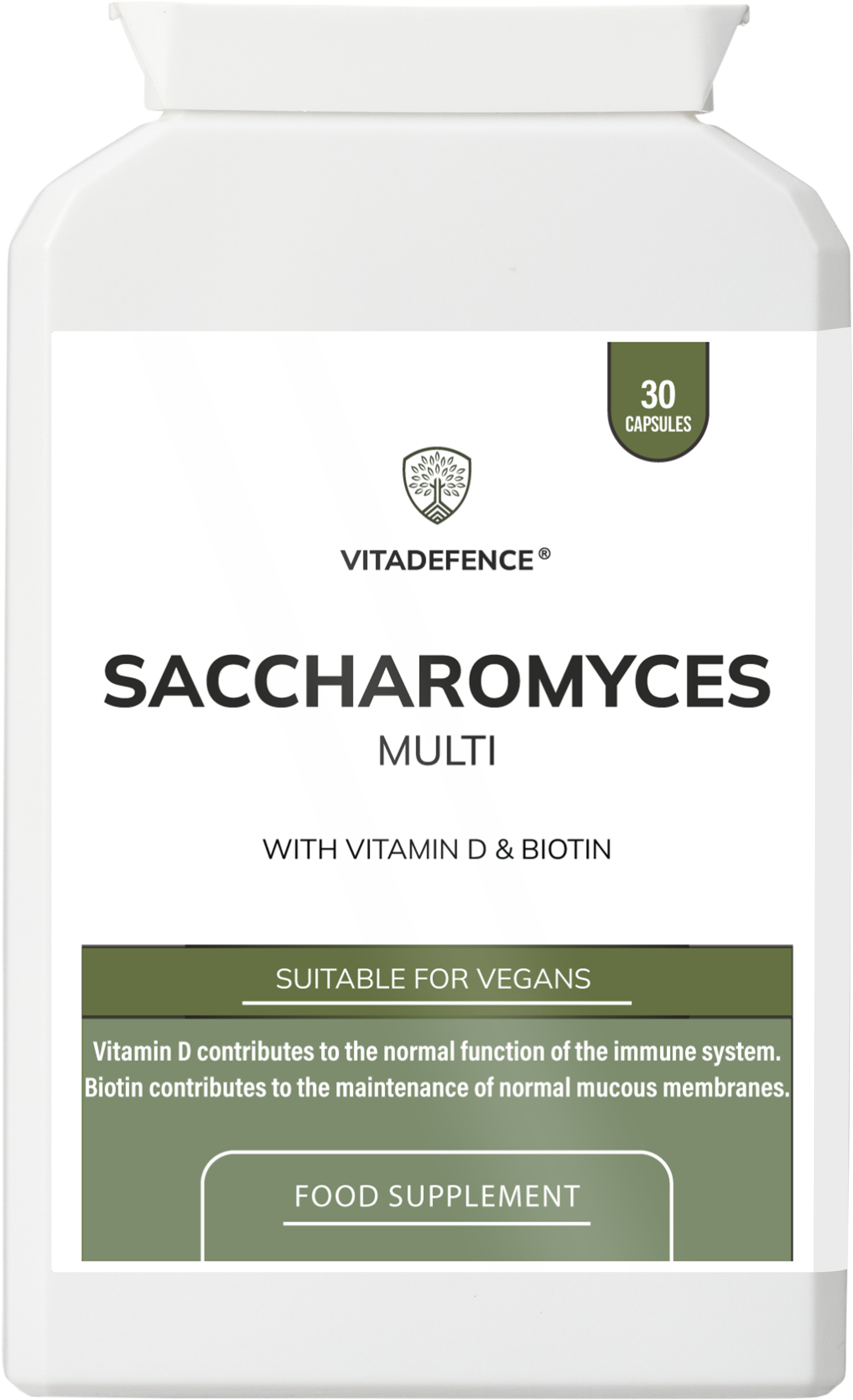 Saccharomyces Multi | With Vitamin D3, Biotin, Olive Leaf & Bamboo Silica – 30 Capsules