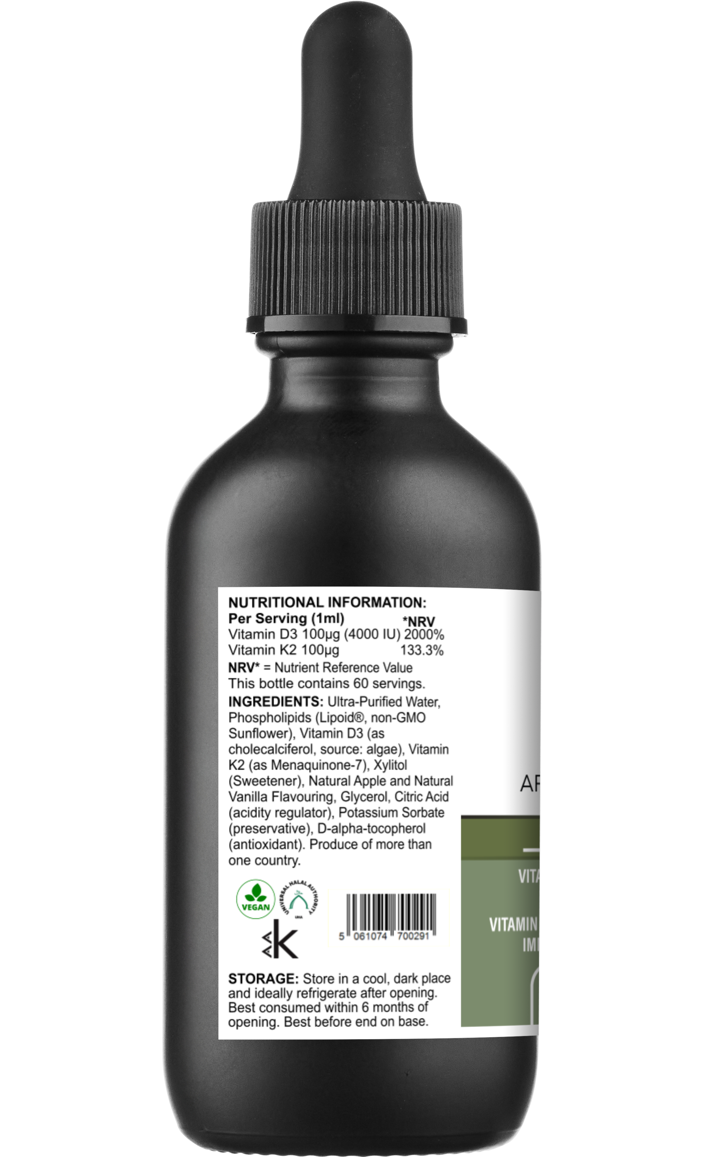 Liposomal Vitamin D3 & K2 – Apple & Vanilla Flavour