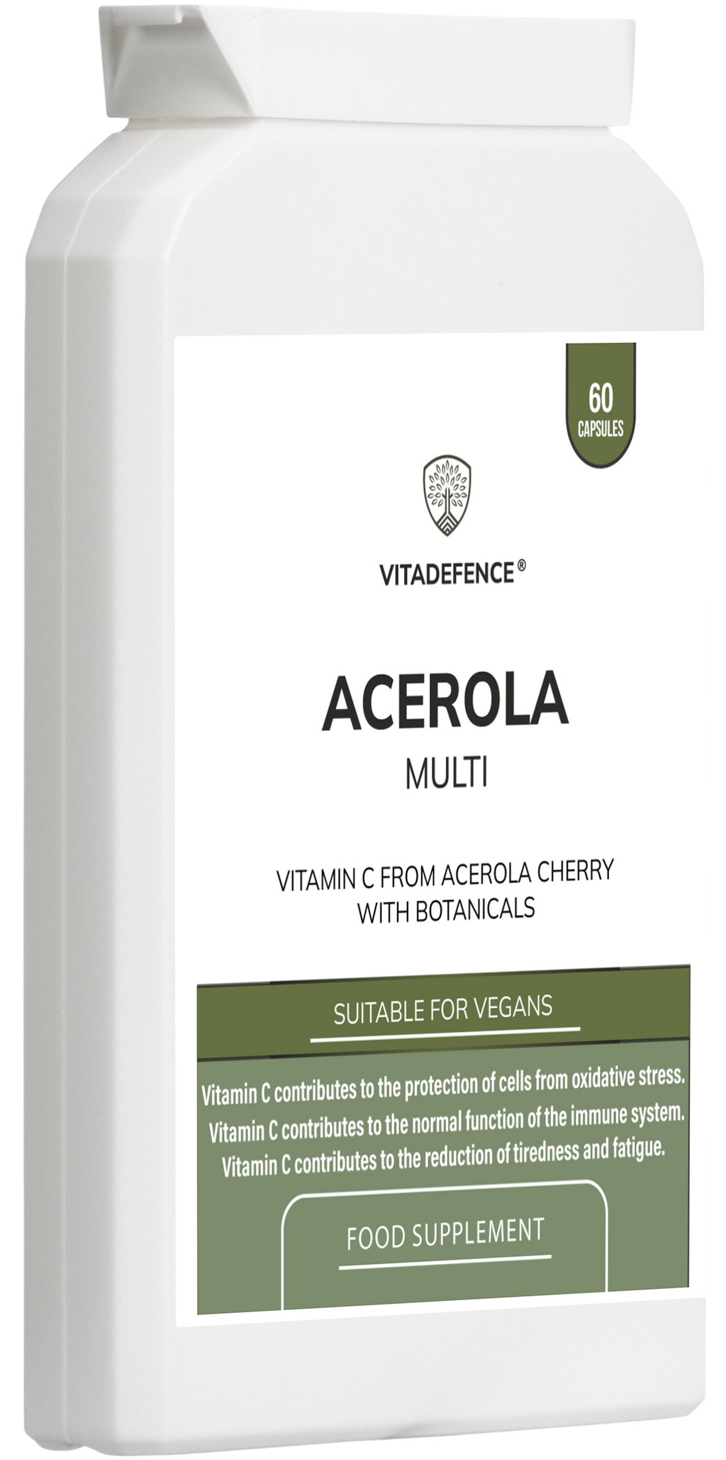 Vitamin C Capsules | Food-Based Acerola Vitamin C – 60 Vegan Capsules