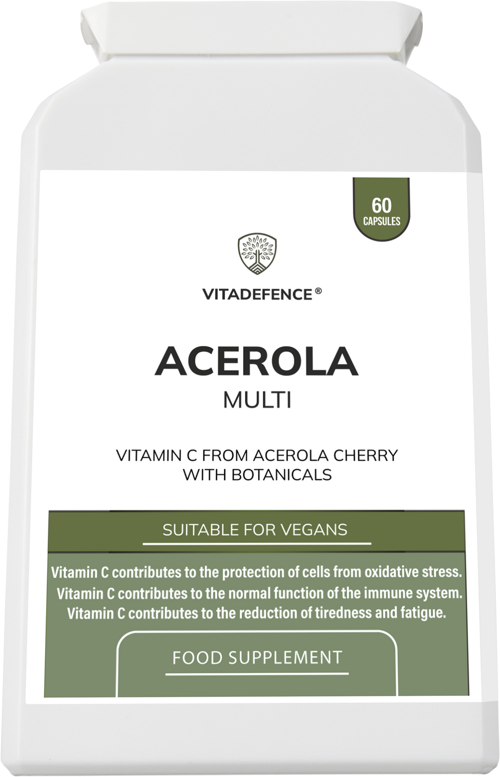 Vitamin C Capsules | Food-Based Acerola Vitamin C – 60 Vegan Capsules
