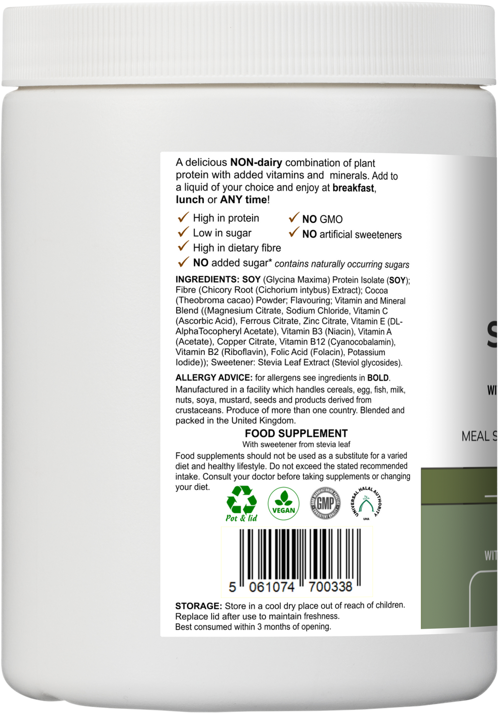 Soy Fibre Multi | Chocolate Flavour Protein Powder with Vitamins & Minerals – 300 g