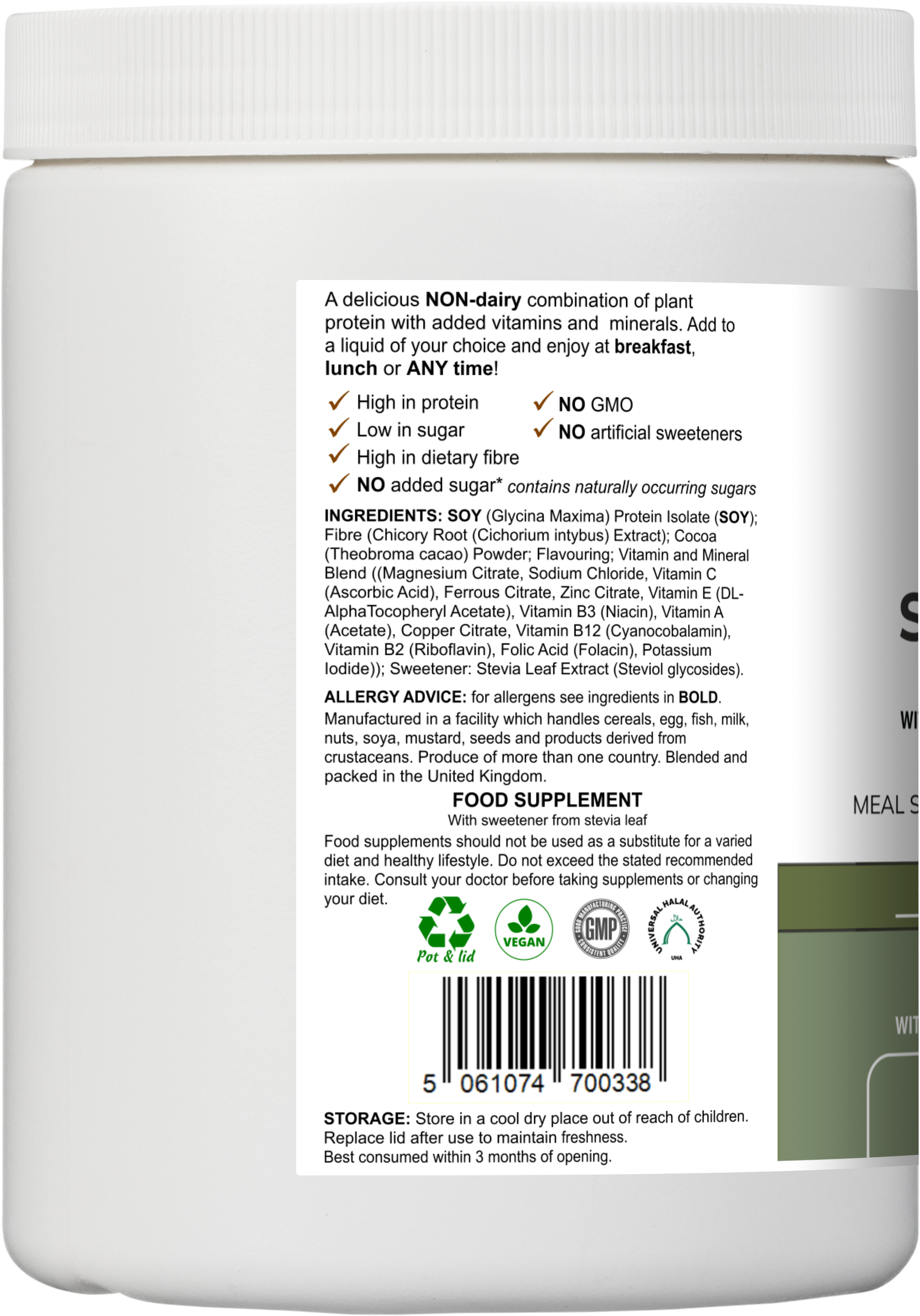 Soy Fibre Multi | Chocolate Flavour Protein Powder with Vitamins & Minerals – 300 g