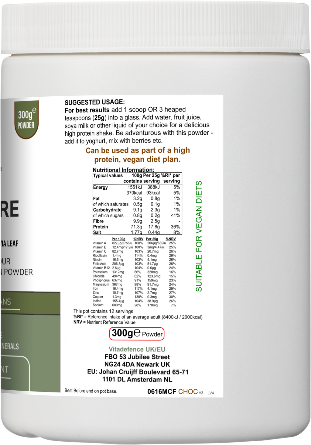 Soy Fibre Multi | Chocolate Flavour Protein Powder with Vitamins & Minerals – 300 g