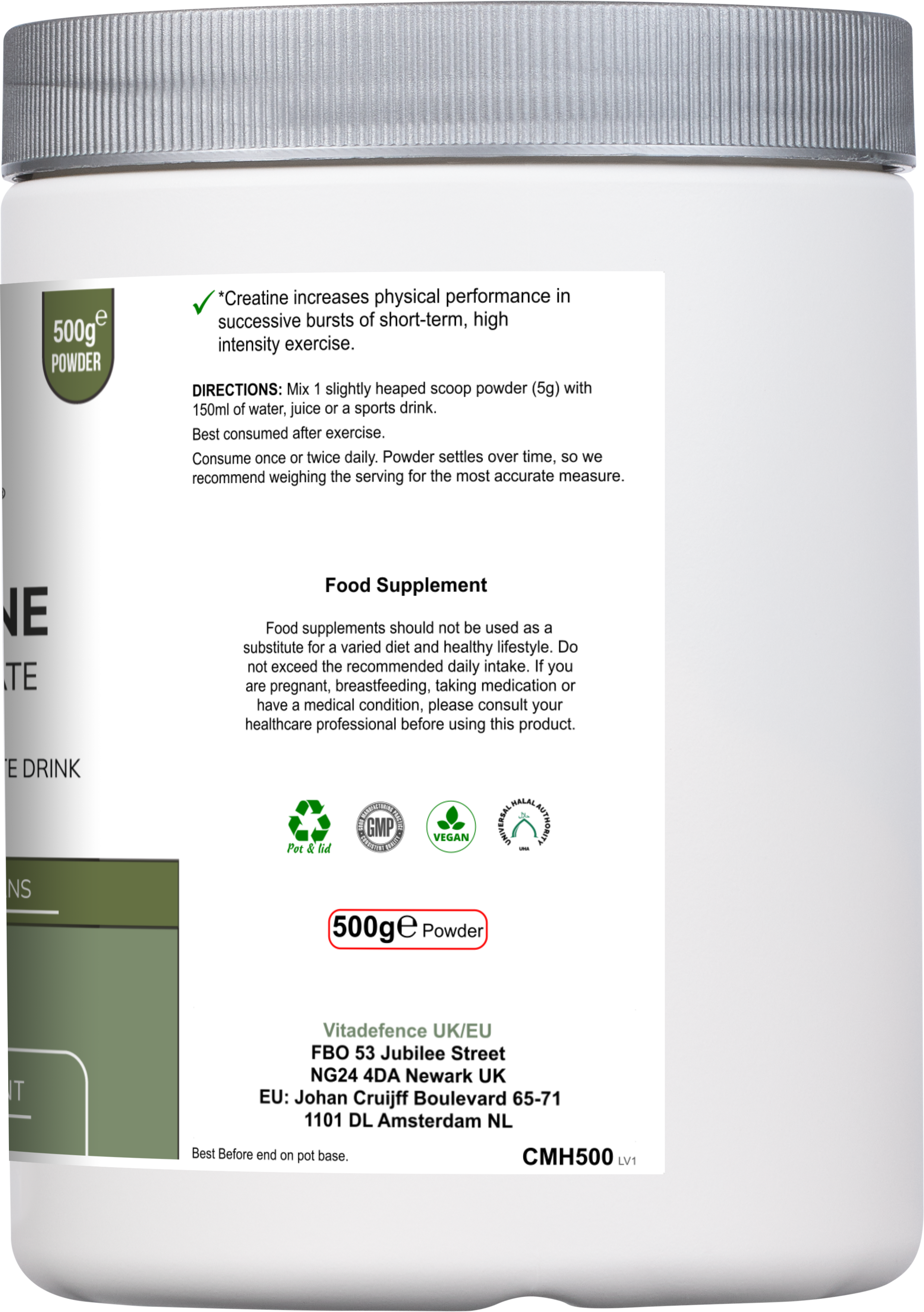 Creatine Monohydrate | Pure Unflavoured Creatine Powder – 500 g