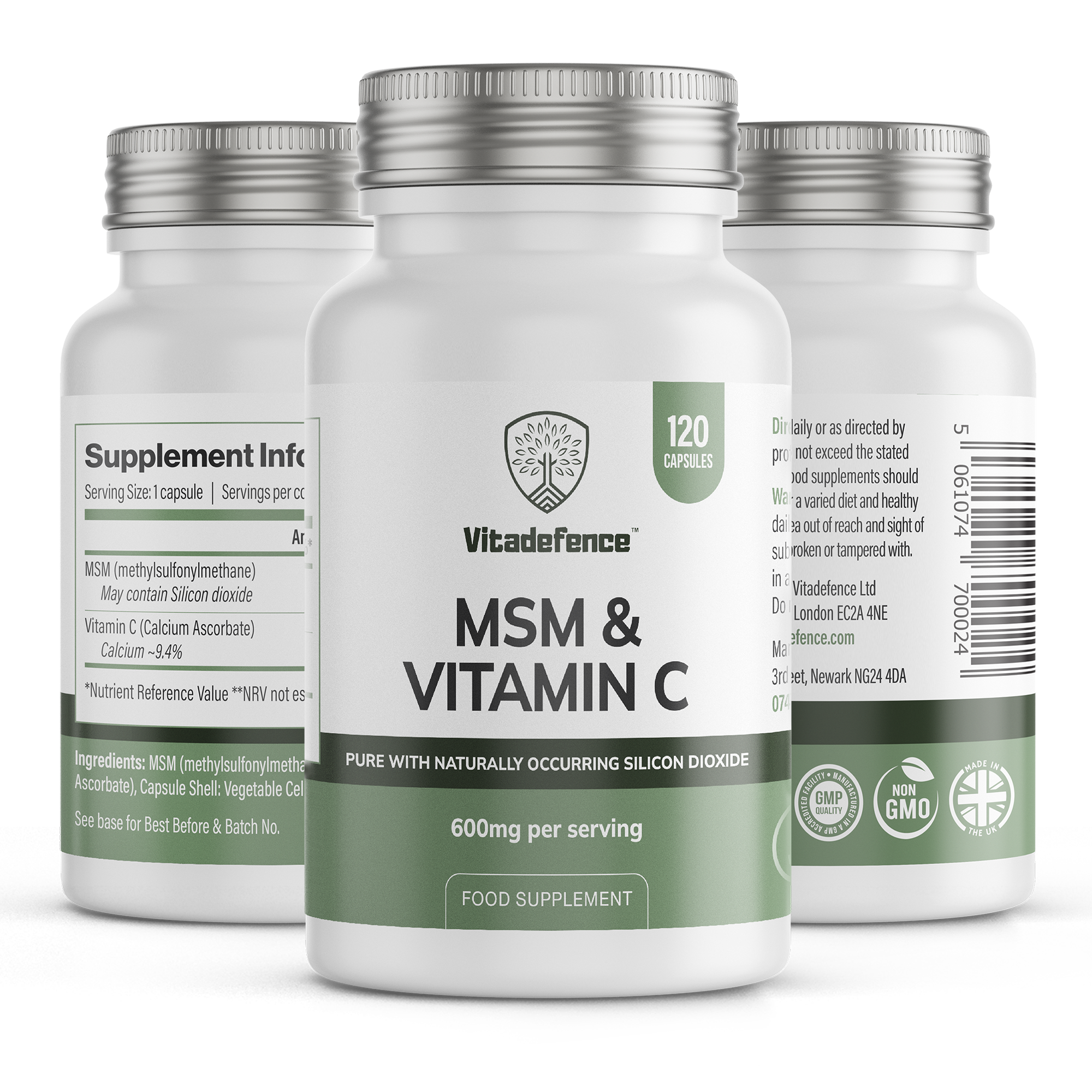 MSM + Vitamin C | Vegan Capsules – 120 Count