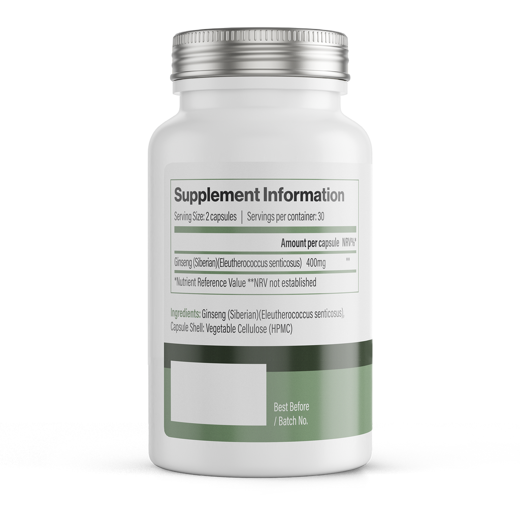 Siberian Ginseng | 400 mg Vegan Capsules – 60 Count
