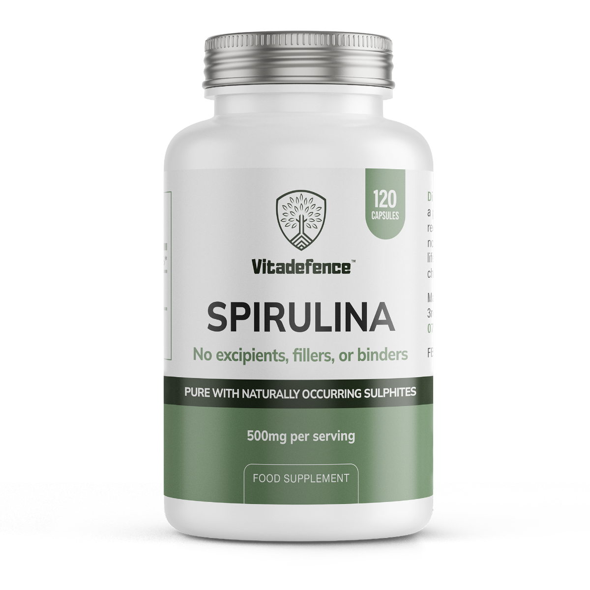 Spirulina | 500 mg Vegan Capsules – 120 Count