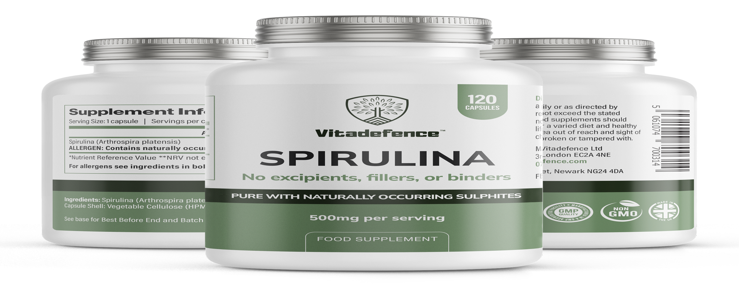 Spirulina | 500 mg Vegan Capsules – 120 Count