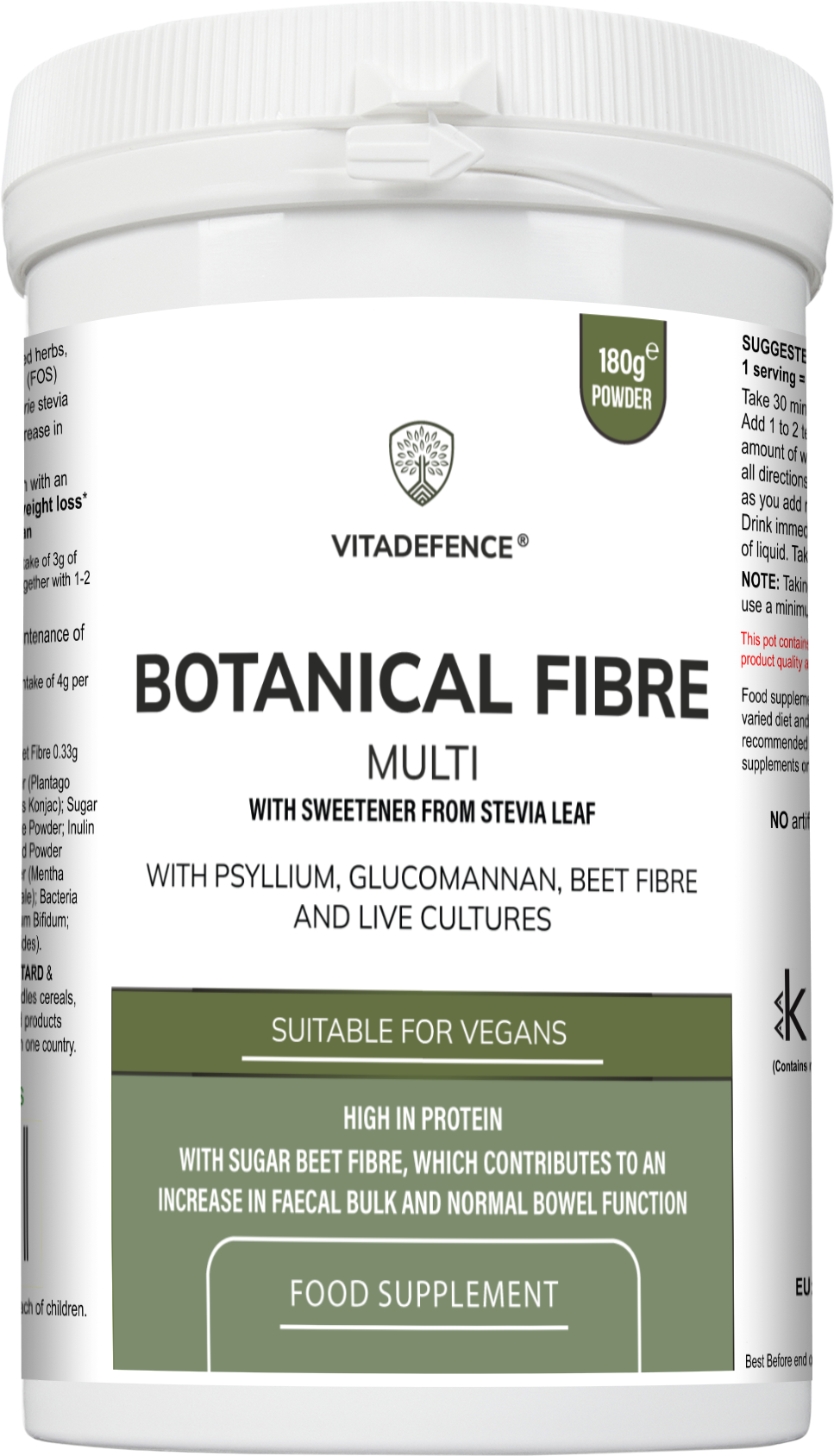 Botanical Fibre Multi | Fibre & Plant Blend with Glucomannan & Live Cultures – 300 g