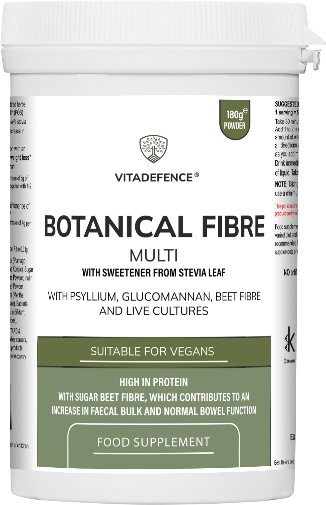 Botanical Fibre Multi | Fibre & Plant Blend with Glucomannan & Live Cultures – 300 g